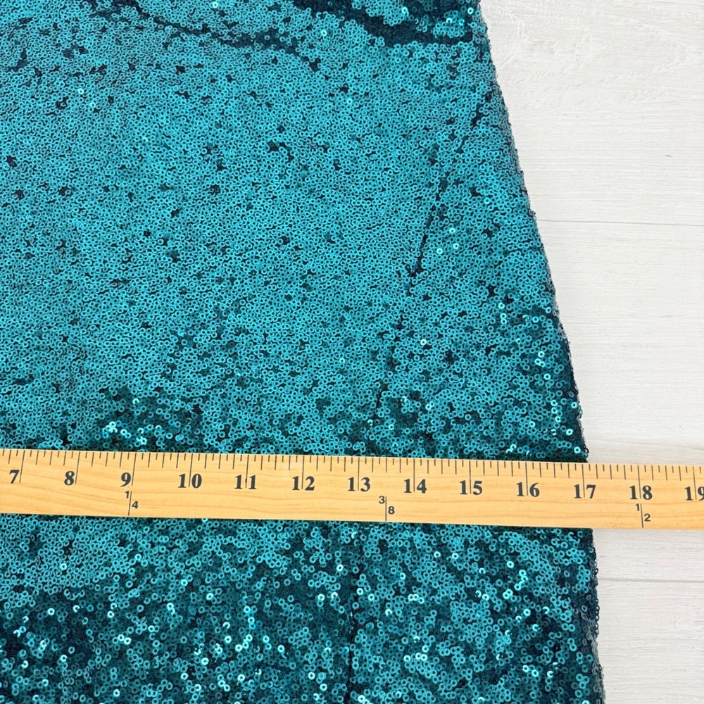 NWT Lulus Sequin Midi Dress‎ XL Teal Lace Up Back Sparkling Party Prom Stretch - Picture 12 of 14